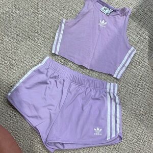 Purple Adidas two-piece set